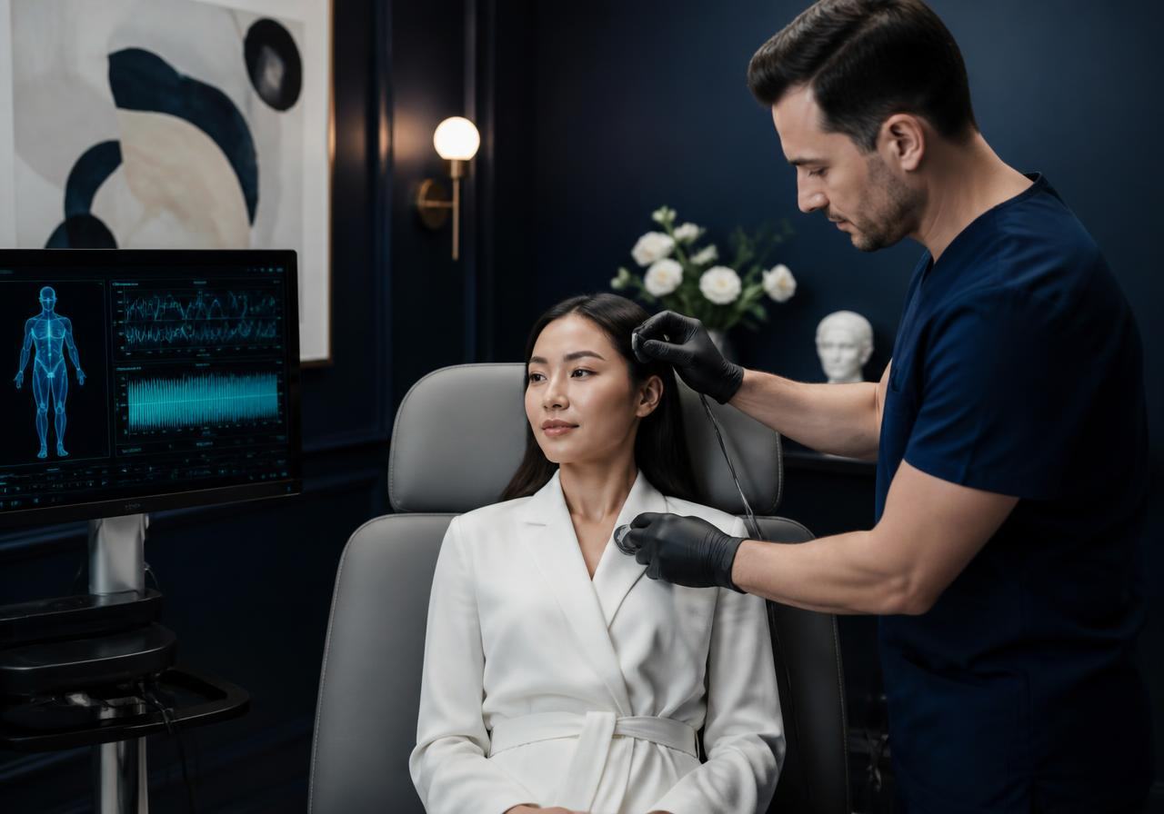 KureBioMap signal system screening session in the Kure Health Downtown Los Angeles clinic