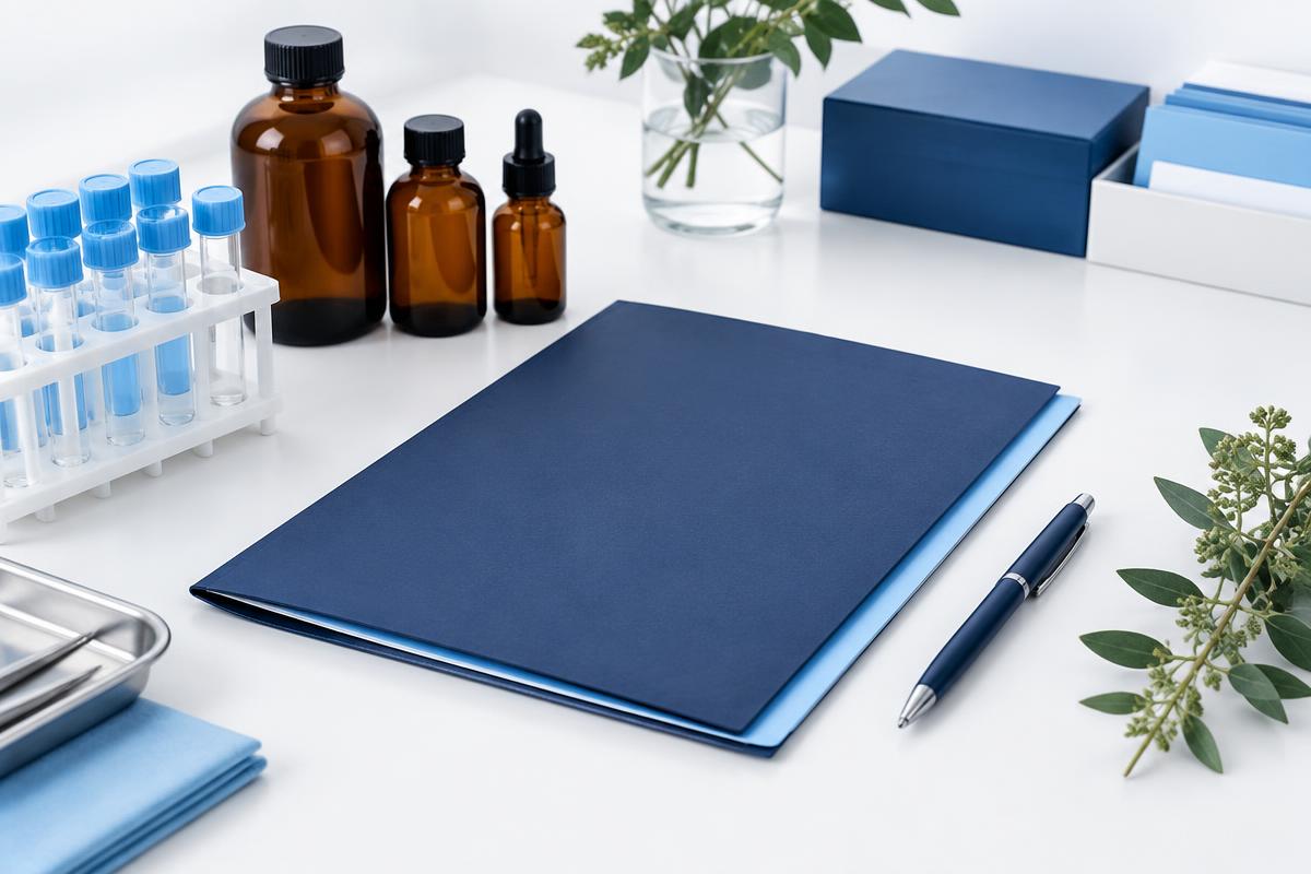 Organized botanical preparations and clinical materials ready for a personalized protocol review
