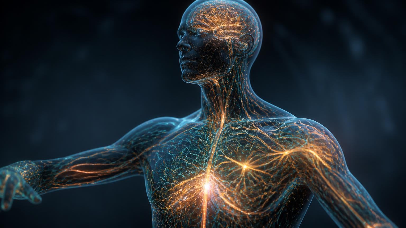 Visualization of the human body as one interconnected signal network