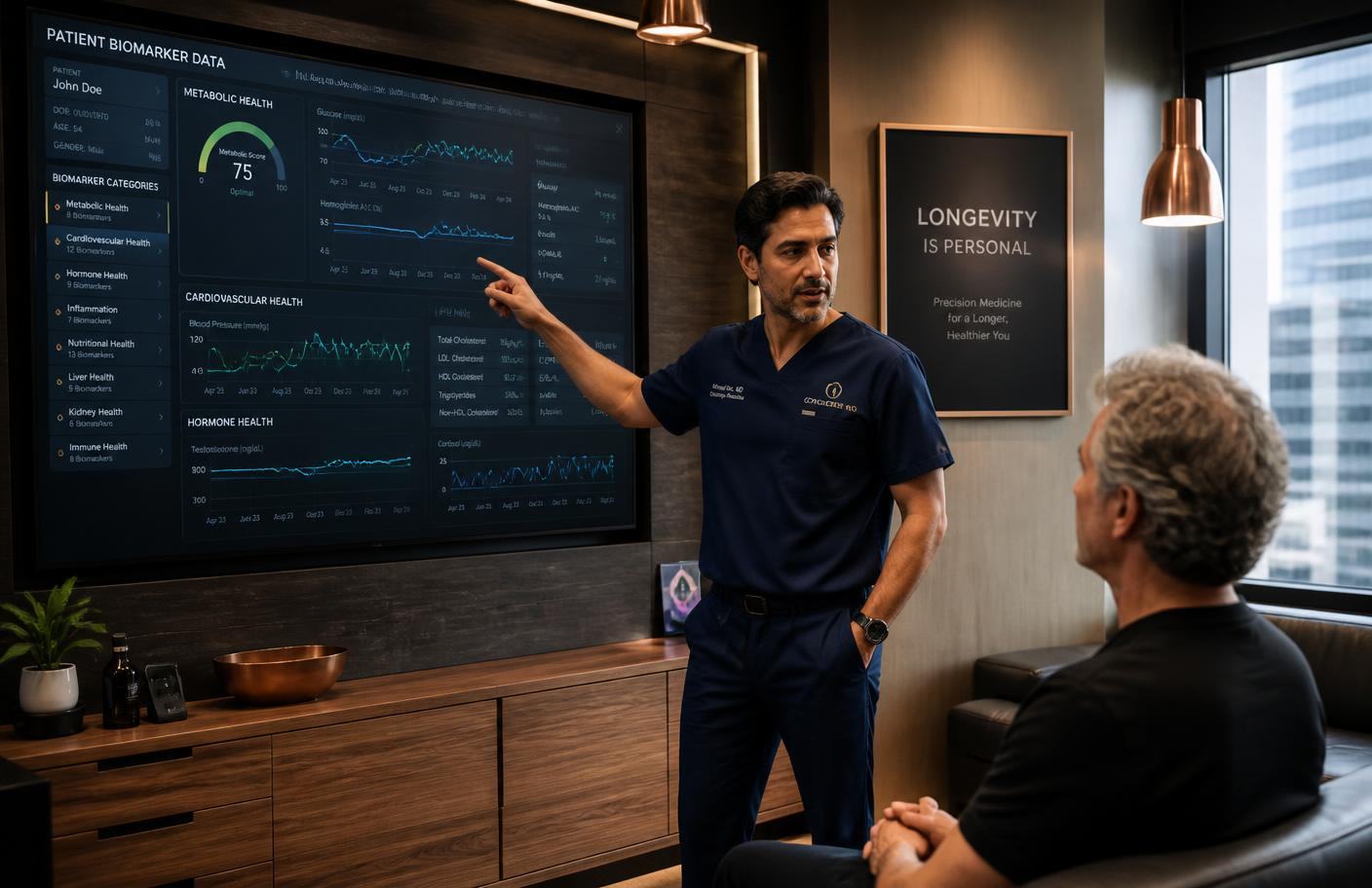 Clinician performing VITAL signal system screening at Kure Health DTLA
